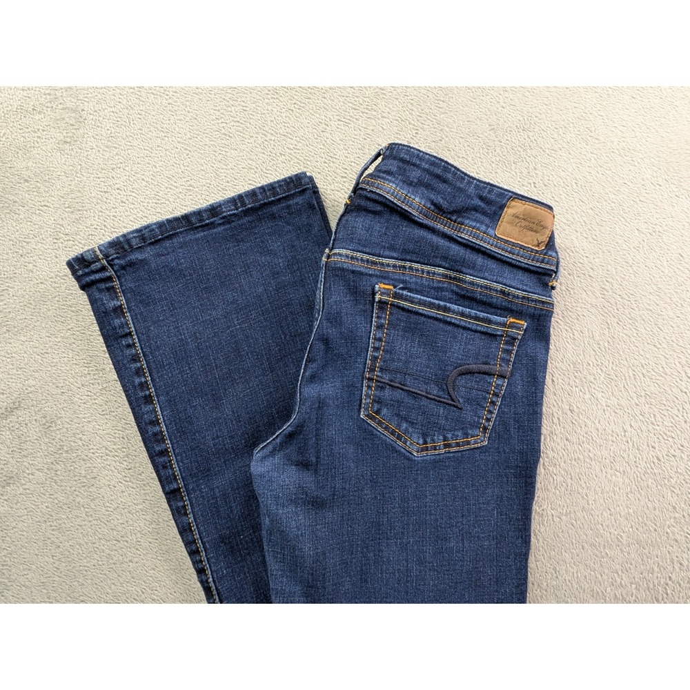 American Eagle Original Boot Super Stretch Dark Wash Jeans Womens 8 Regular